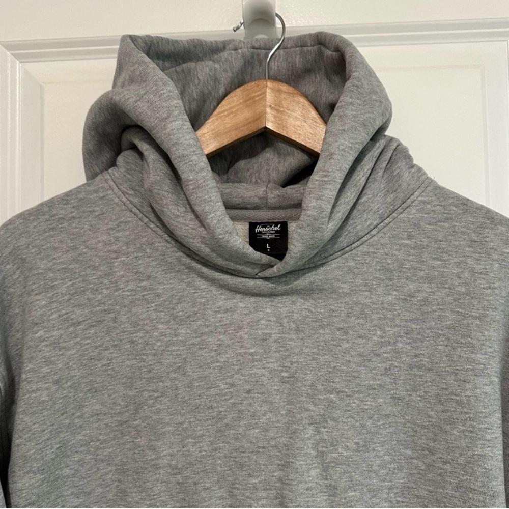 Herschel Supply Co Grey Hoodie Large Classic Pullover Unisex - Picture 4 of 12